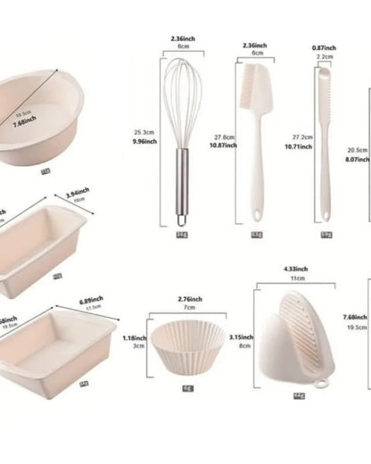 Set copt silicon profesional 22 piese, tavi si ustensile non stick, rezistent -40 grade C, 230 grade C