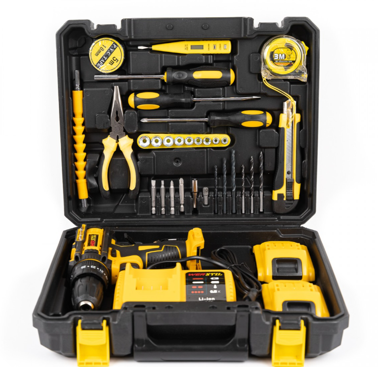 Trusa Bormasina LEIHMANN cu 2 Acumulatori 48V 8Ah, Autofiletanta cu 33 de accesorii