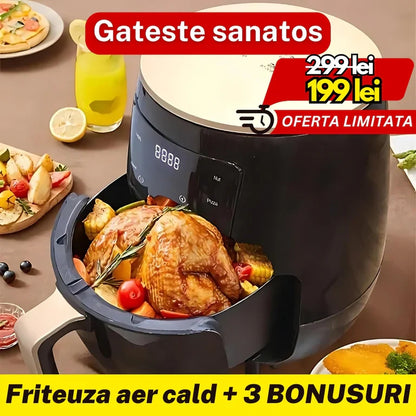 Friteuza cu aer cald AirFryer 2400W, capacitate 6L si afisaj digital