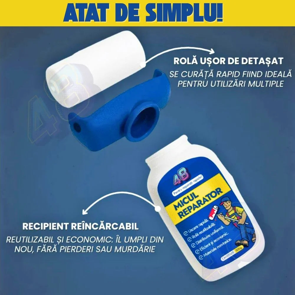 Trafalet 2 in 1 cu vopsea lavabila alba pentru retusuri rapide