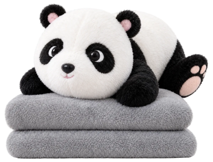 Jucărie Panda cu păturică gri de 200 × 100 cm