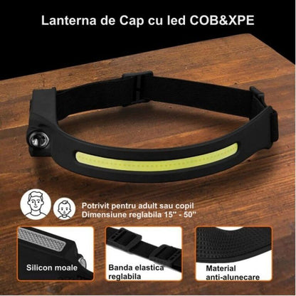 Lanternă de cap cu USB 3W