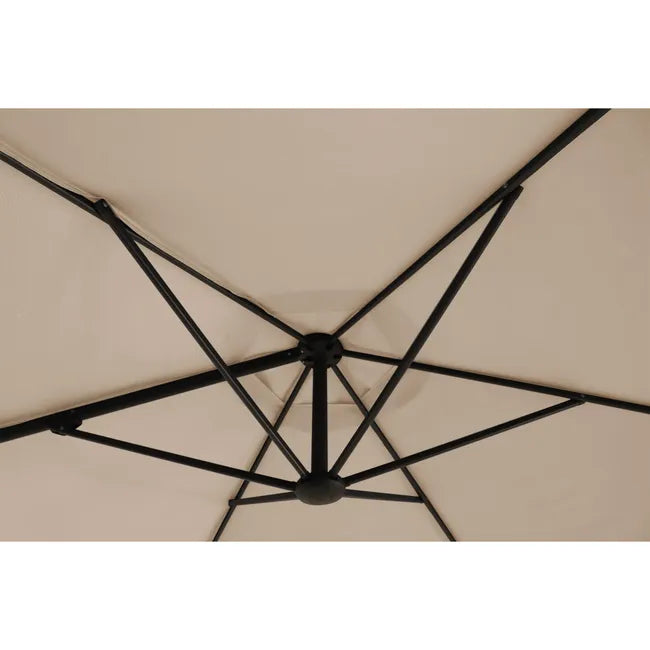 Umbrela de gradina ajustabila cu brat de metal, crem