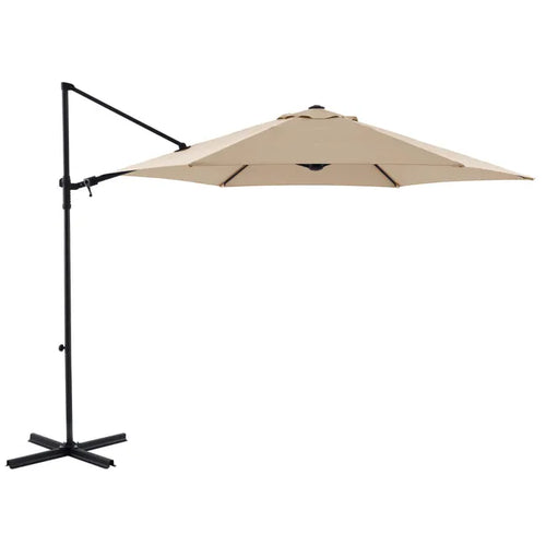 Umbrela de gradina ajustabila cu brat de metal, crem