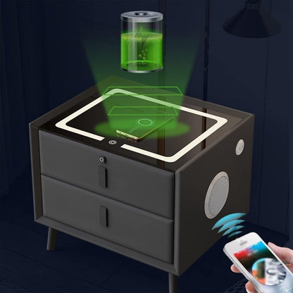 Noptiera Smart Multifunctionala cu Amprenta, LED, Bluetooth