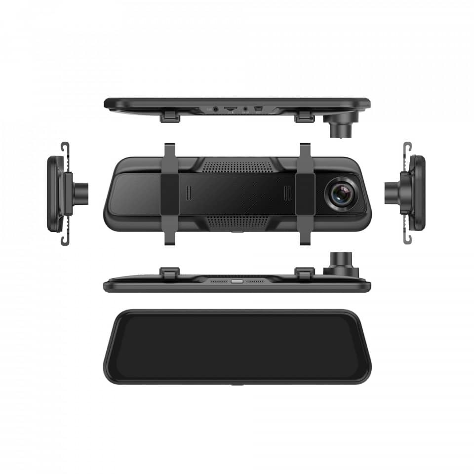 9.66inch 1080p Dual Lens Touchable Screen Car Recorder With 