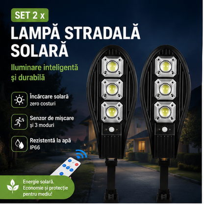 Set 2 x Lampa Solara stradala 90 LED-uri