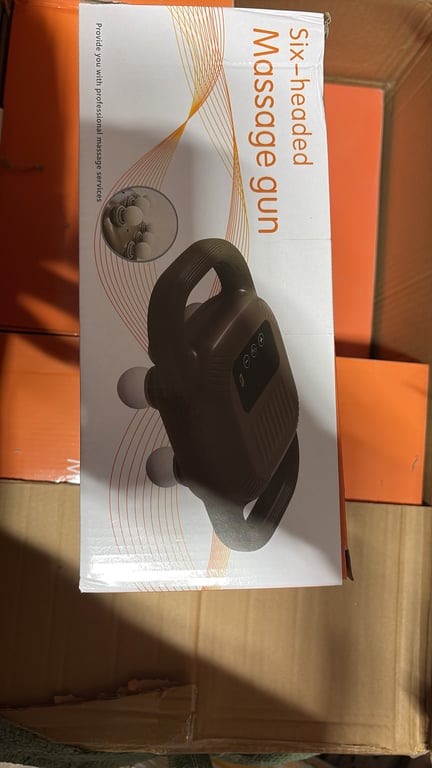 Aparat de Masaj cu 6 Capete HH-008 – Pistol de Masaj pentru Relaxare Musculară, 15W, Acumulator 1500 mAh