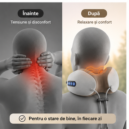 Guler cervical cu încălzire și masaj gât-umeri acasă