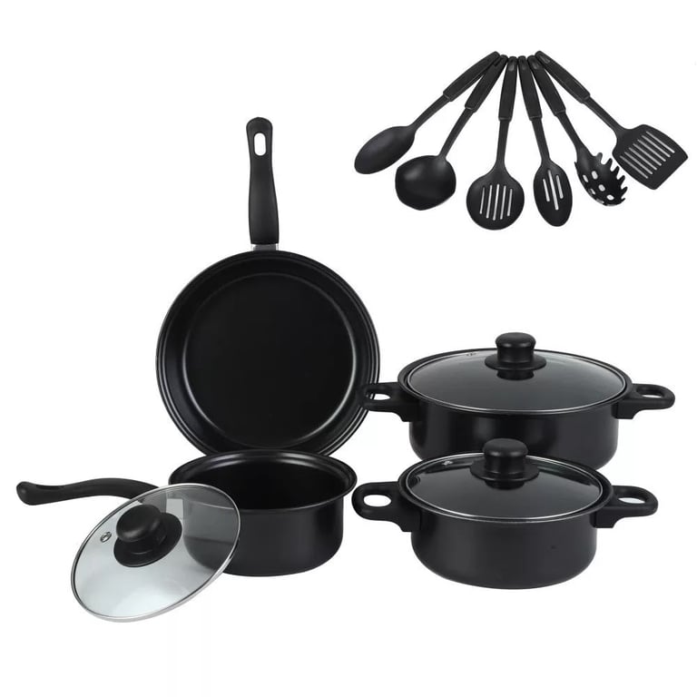 Set Oale și Cratițe 13 Piese, Antiaderent, Capac Sticlă