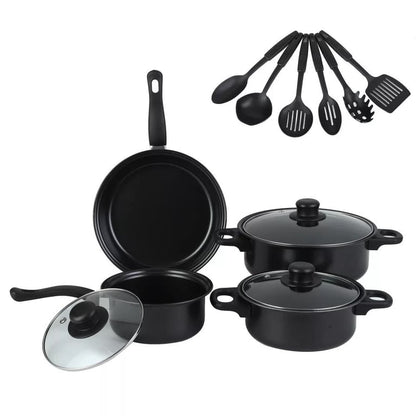 Set Oale și Cratițe 13 Piese, Antiaderent, Capac Sticlă