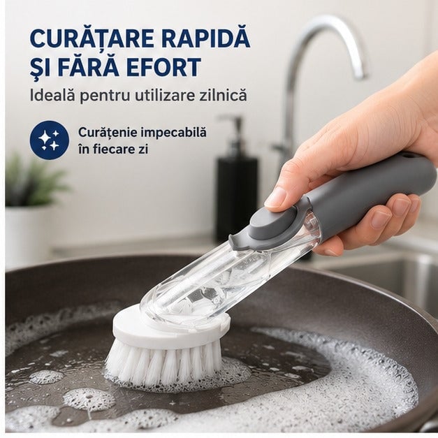 Perie Vase cu Mâner, Rezervor Detergent, Cap Înlocuibil
