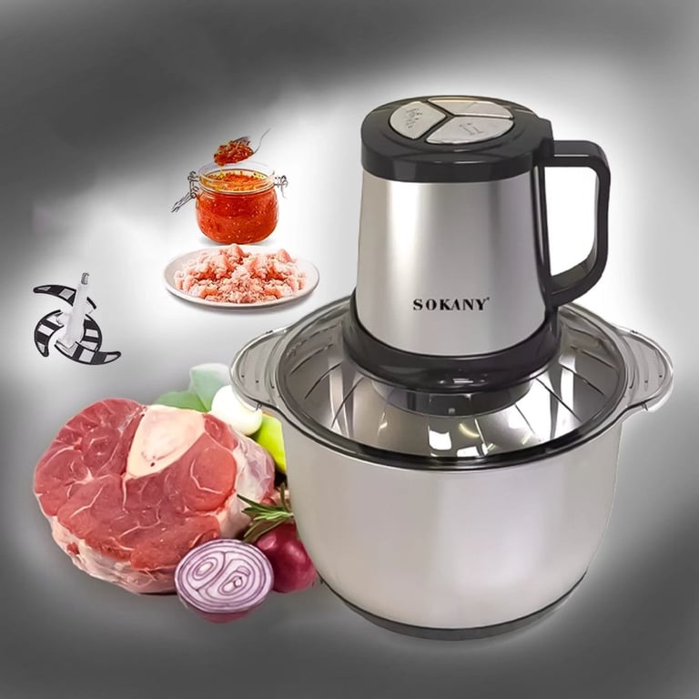 Tocător Electric 5L, 1000W, Inox, Lame Ascuțite Hausberg