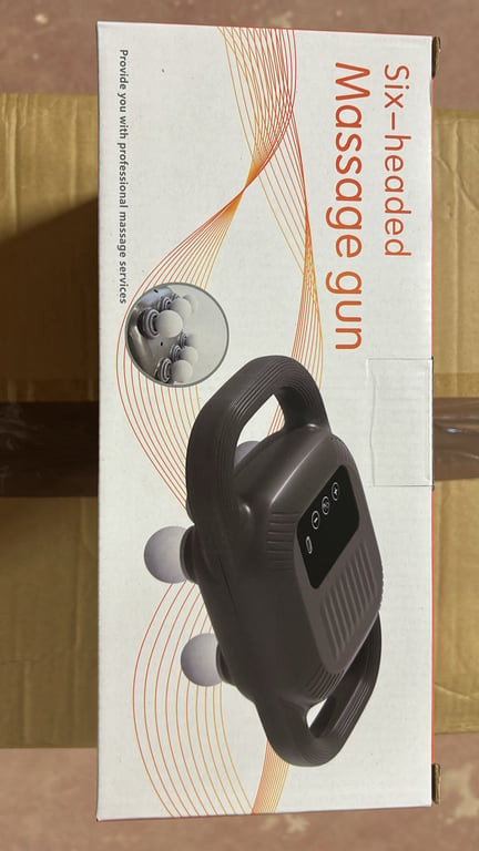 Aparat de Masaj cu 6 Capete HH-008 – Pistol de Masaj pentru Relaxare Musculară, 15W, Acumulator 1500 mAh