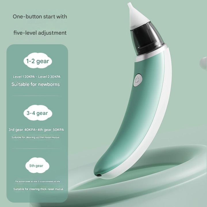 Aspirator Nazal Electric pentru Copii – Reîncărcabil, 2 Capete din Silicon, Putere de Aspirare Reglabilă