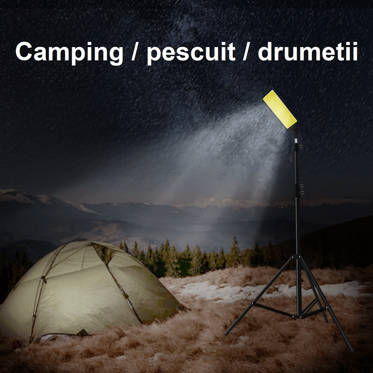 Proiector LED Camping 47W Waterproof, Braț 4,5m, Kit