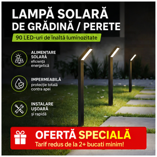 Lampă solară pentru grădină, 90 LED, 3 moduri, IP65