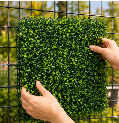 Panou verde decorativ 60x40cm, plastic, suport negru