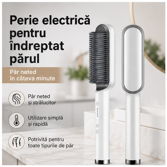 Perie electrică de îndreptat părul, 45W, control temperatură