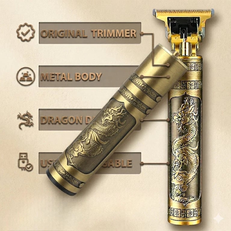 Trimmer păr și barbă Vintage T9, cap ceramic, lamă inox