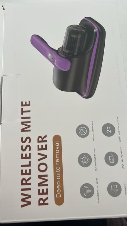 Mini Aspirator pentru Acarieni fără Fir BS-801 – Sterilizare UV-C, Aspirație Puternică, 100W