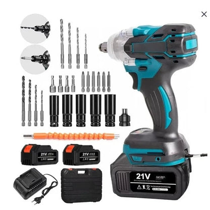 Cheie de impact OKBOONS 48V, 2 acumulatori, 43 accesorii