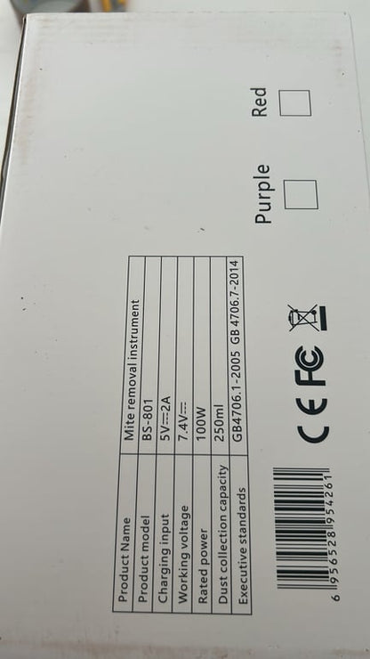 Mini Aspirator pentru Acarieni fără Fir BS-801 – Sterilizare UV-C, Aspirație Puternică, 100W
