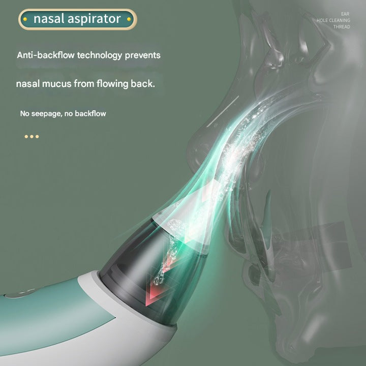 Aspirator Nazal Electric pentru Copii – Reîncărcabil, 2 Capete din Silicon, Putere de Aspirare Reglabilă