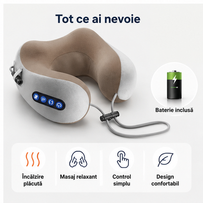 Guler cervical cu încălzire și masaj gât-umeri acasă