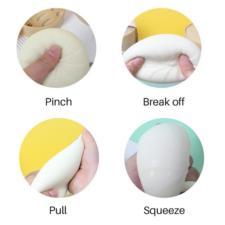 Jucărie Squishy Dumpling Antistres cu Sclipici, 12 buc