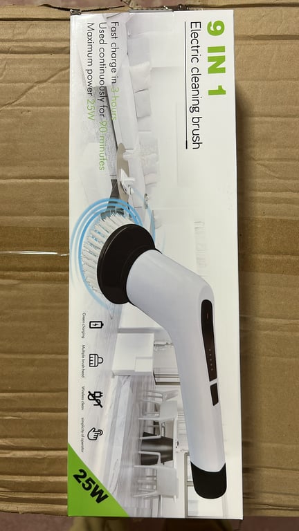Perie Electrică de Curățare 9 în 1, Reîncărcabilă, 25W, USB Type-C, 9 Capete Interschimbabile