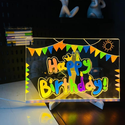 Tabletă de Desenat cu LED și Markere Colorate, 20x30cm