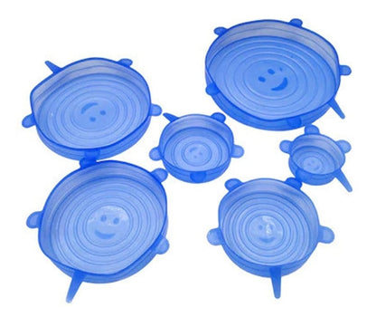 Capace Silicon Flexibile Albastre, Set 6, Mărimi Diferite