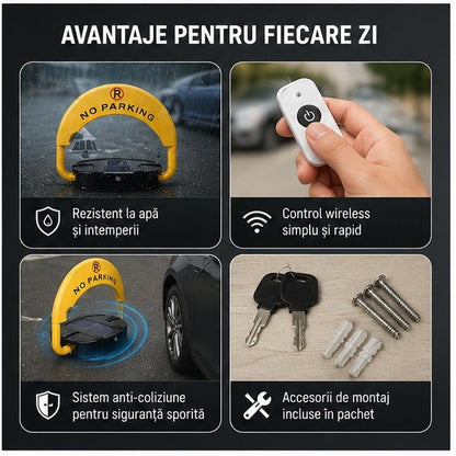 Blocator Parcare Solar cu Telecomandă, Protecție IP67