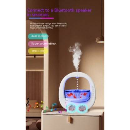 Boxă Bluetooth cu Umidificator Anti-Gravitațional – Design Acvariu, Iluminare Ambientală și Pulverizare Fină