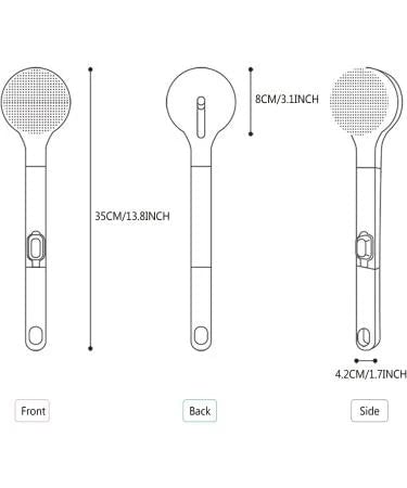 Perie de baie pentru spate din silicon, mâner 35 cm