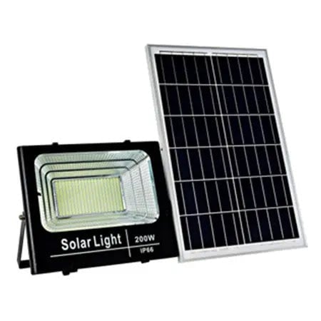Proiector solar cu panou 100W, telecomandă, aluminiu