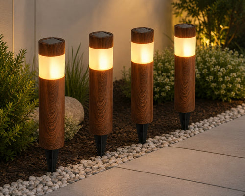 Set 4 Lămpi Solare Grădină IP44, Lumină Caldă SOLORA