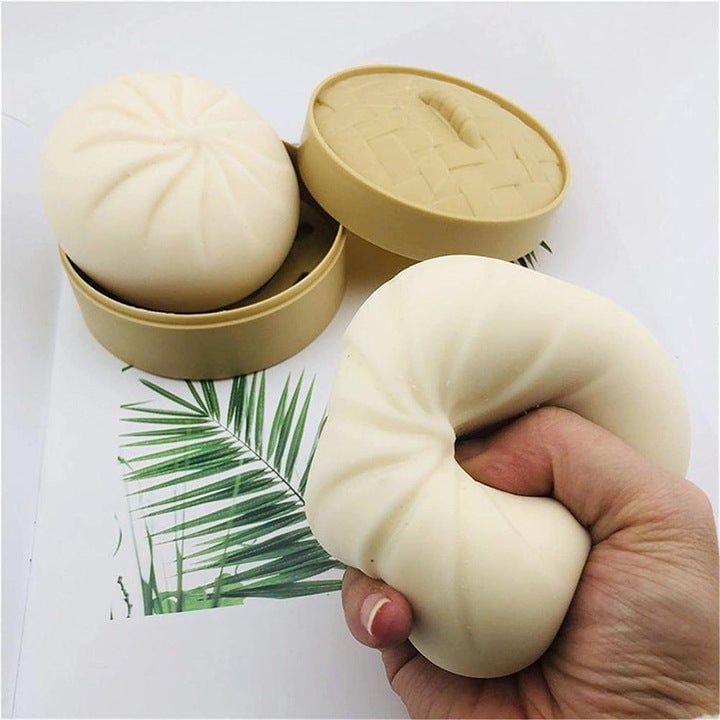 Jucărie Squishy Dumpling Antistres cu Sclipici, 12 buc