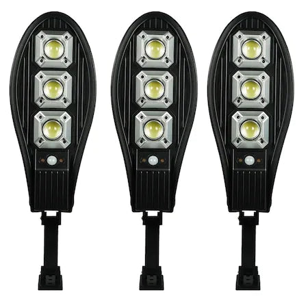 Azi la oferta ! Set 3 x Lampa Solara stradala 90 LED-uri, 3 moduri de functionare, cu telecomanda