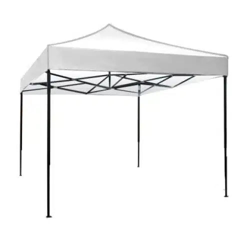 Cort Pavilion 3x3m alb Pliabil Cadru Metal pentru Curte, Gra