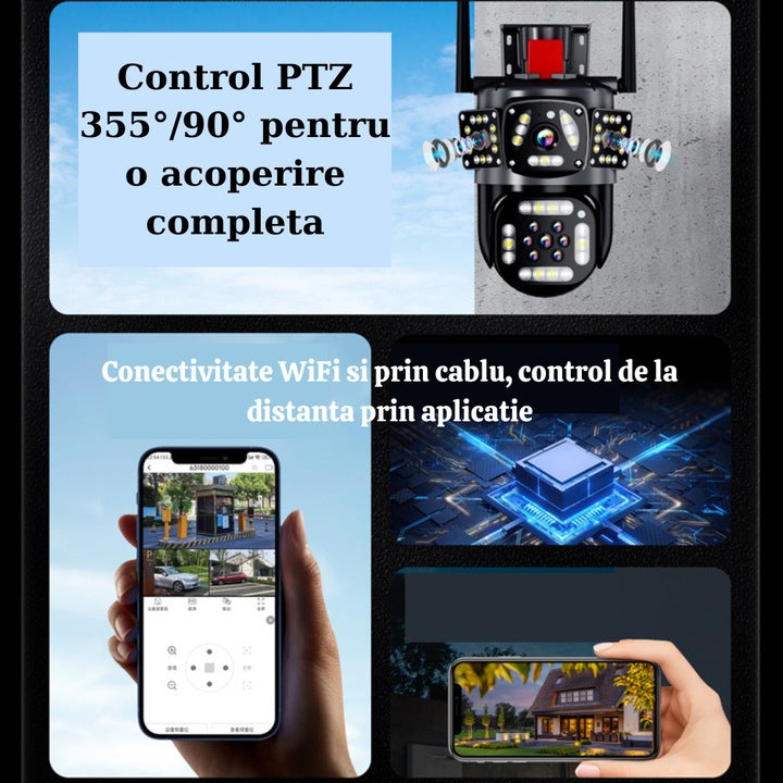 Camera tripla cu 2 Alarme, 4G