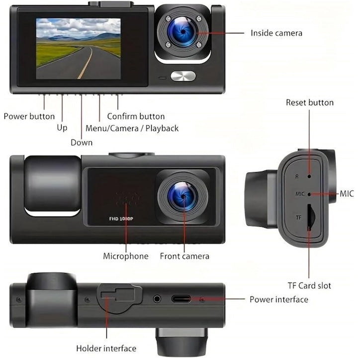 Cameră Auto de Bord 📸  – Înregistrare 4K Ultra HD, Viziune Nocturnă și Monitorizare 24/7