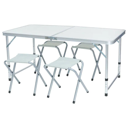 Set masă camping pliabilă cu 4 scaune jrh aluminiu ușor, reg