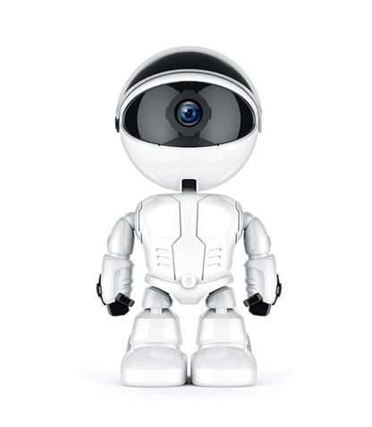 Camera de supraveghere smart Wireless Audio Video, Full HD 1080P, cu functie Baby Monitor, si cu rotire 360 grade, IP, Night Vision, Detectarea miscarilor, Two-Way Audio, model Robot