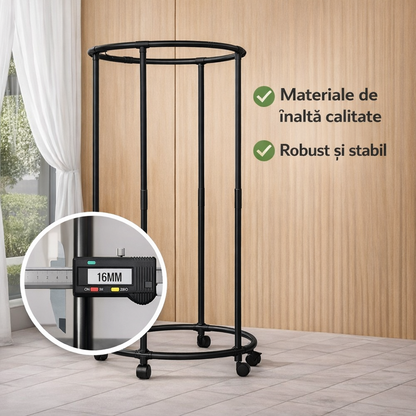 SUPORT DE HAINE ROTATIV 360° – NEGRU
