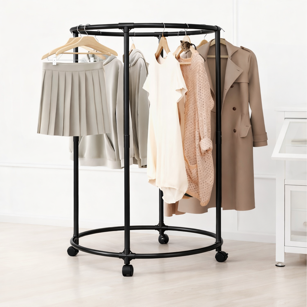 SUPORT DE HAINE ROTATIV 360° – NEGRU