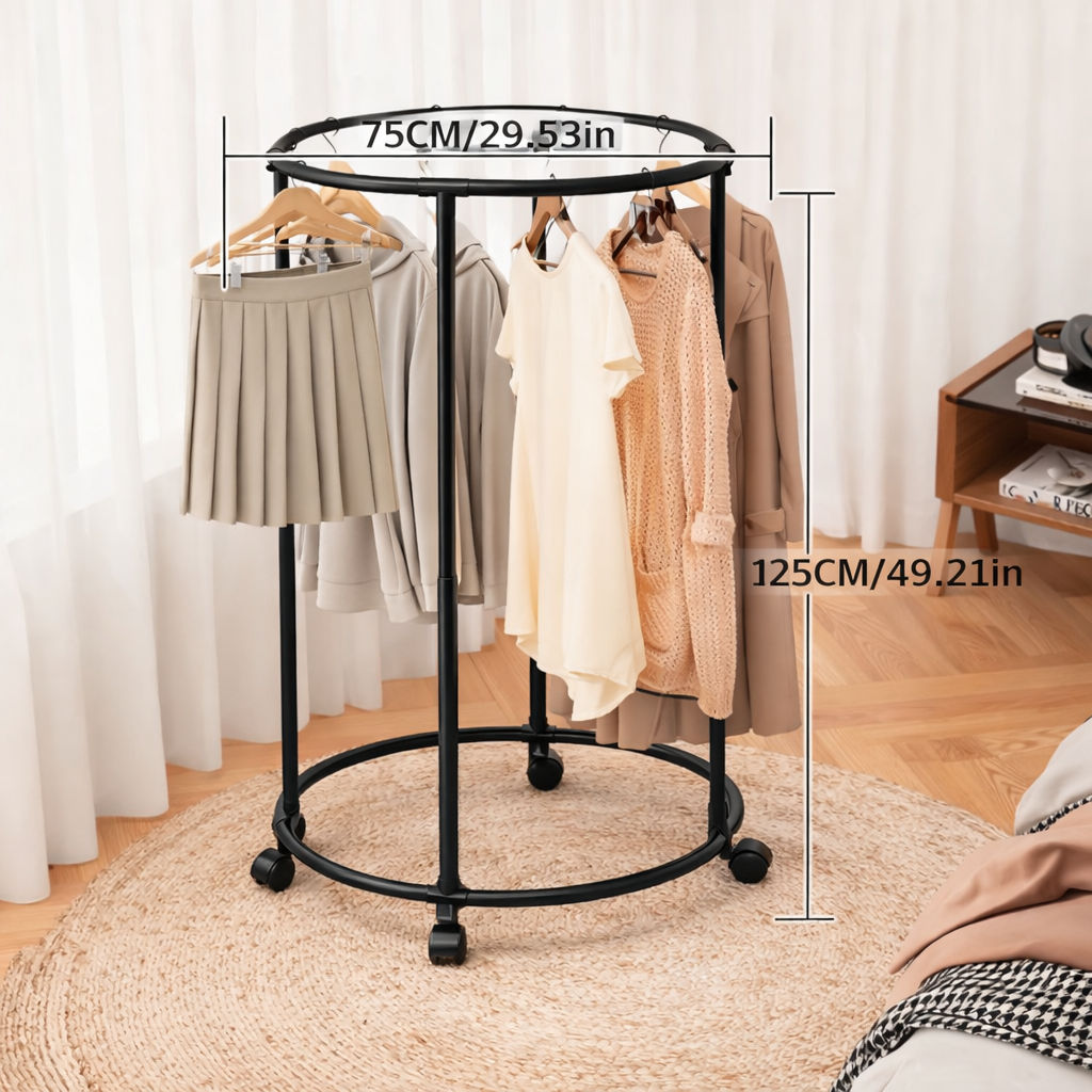 SUPORT DE HAINE ROTATIV 360° – NEGRU