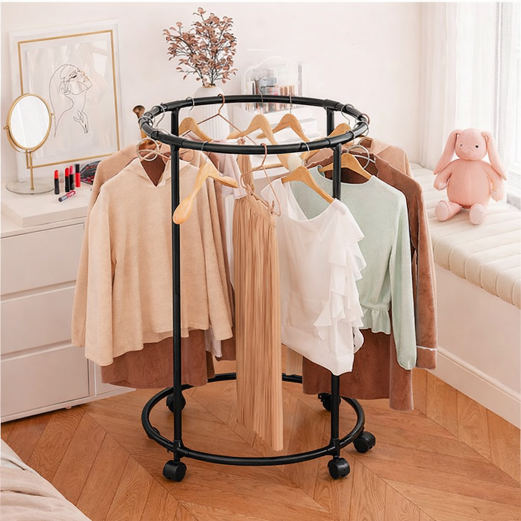 SUPORT DE HAINE ROTATIV 360° – NEGRU