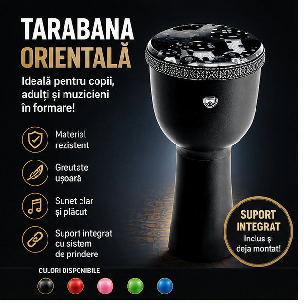 Darbuka tarabana Oriental Sounds, 40 cm, husa inclusa